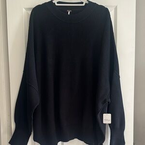 Free People Easy Street Tunic. Oversized sweater/dress. XL. Black. New with tags